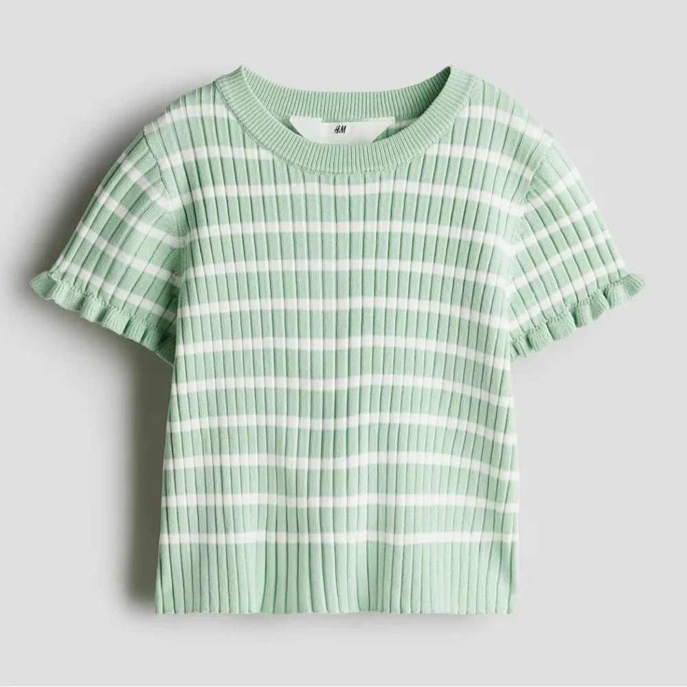 H&M Kids Mint and White Striped Tee